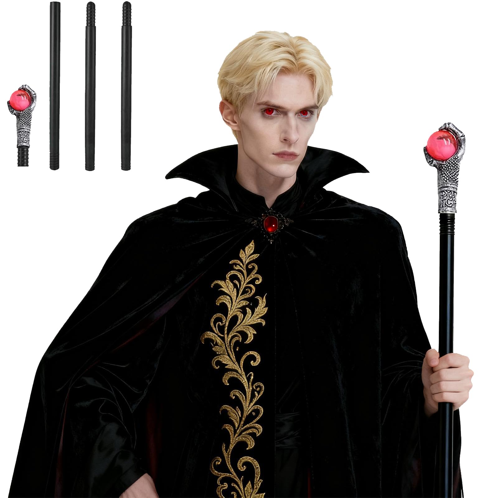 Scettro Reale Dorato A Tre Sezioni – Bastone Per Costumi Halloween, Cosplay E Feste – 81 Cm