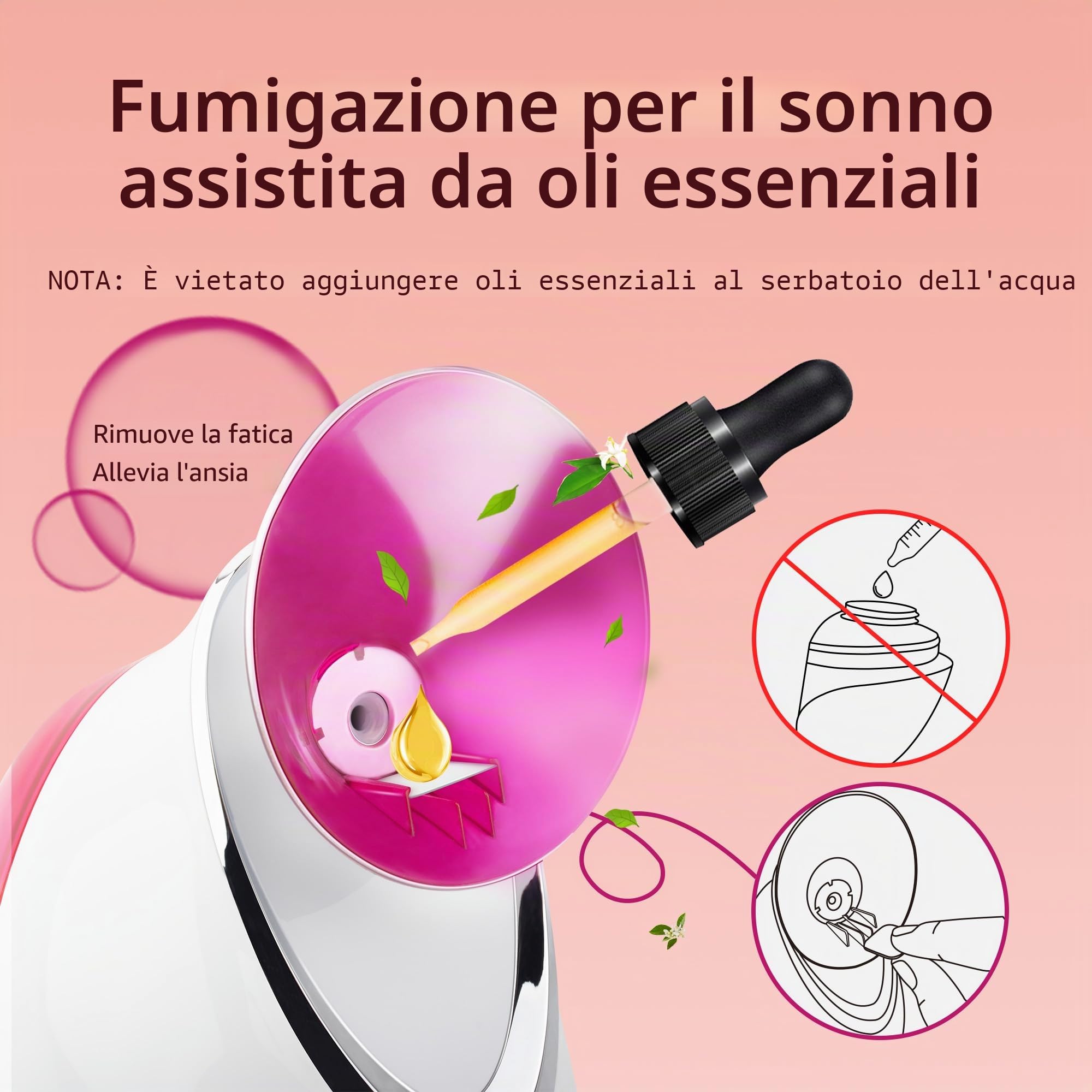 Vaporizzatore Viso Vaporizzatore Facciale Nano-Ionico Sauna Facciale Domestica, Libera Pori, Atomizzatore a Nebbiolina Tiepida, Umidificatore Spa Facciale 1 Pack + 5 Stainless Steel Skin Kit Rosa