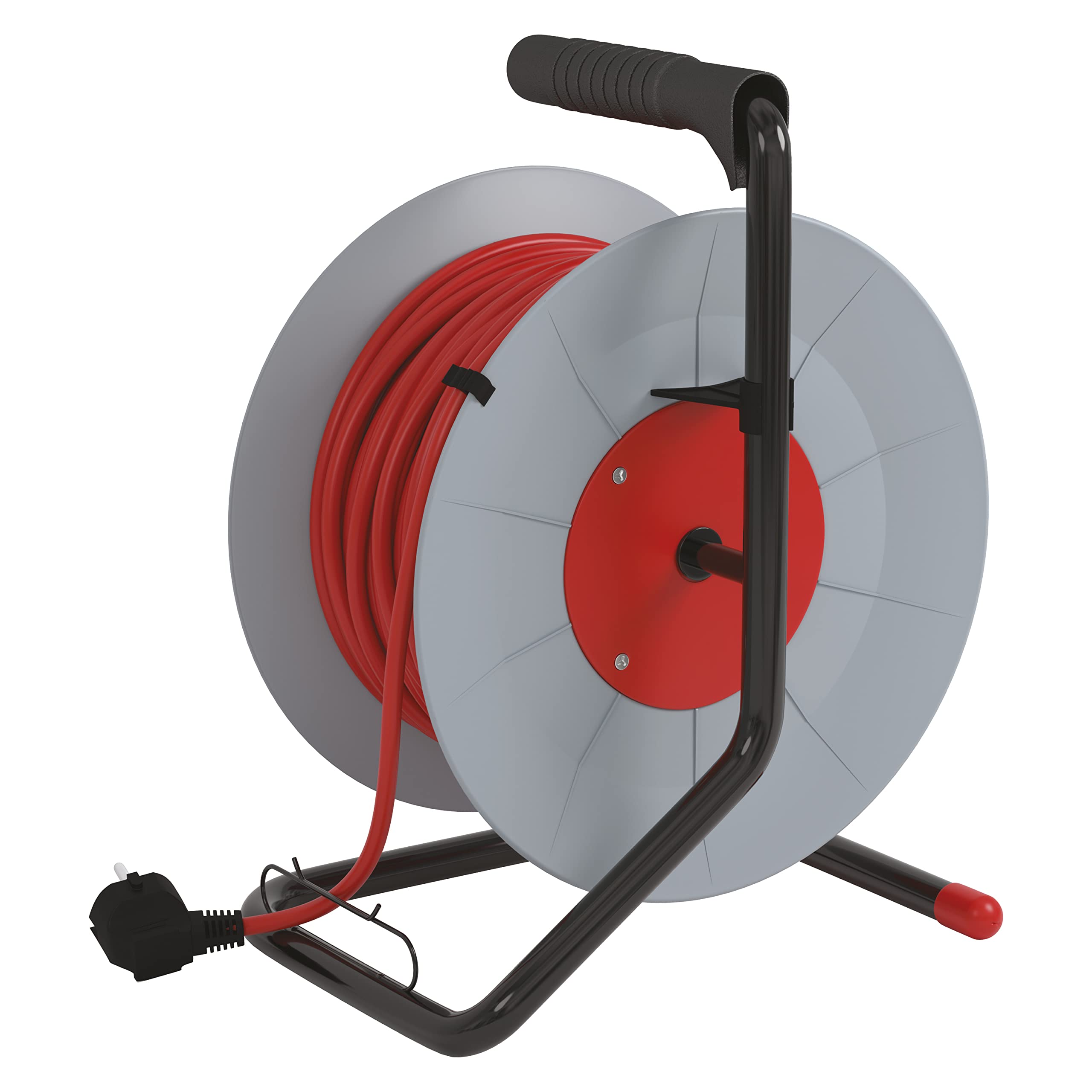 Emos - Tambor de Cable Profesional, Cable de 40 m con 4 enchufes, Enchufe de 1,5 mm, plástico Especial, Uso en Interiores (para casa/Taller/caravanas)
