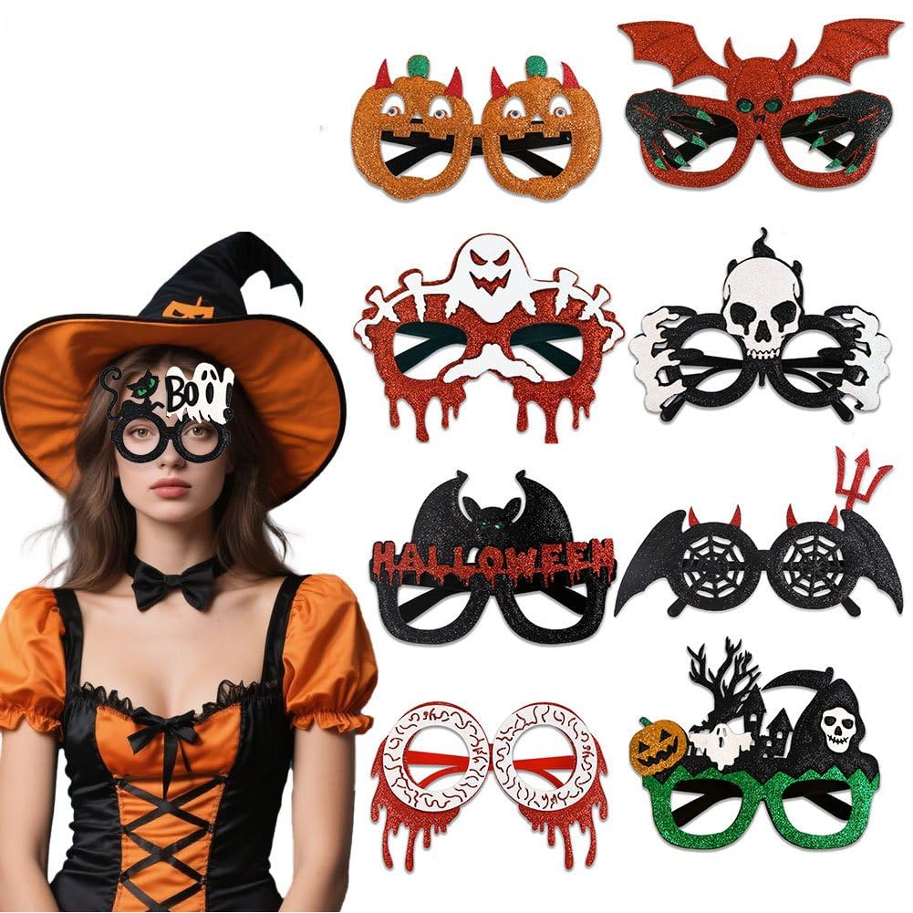 3 szt. śmiesznych okularów na Halloween, dekoracyjne okulary na imprezę, zabawne akcesoria do kostiumów i uroczystych uroczystości