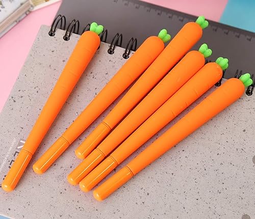 Miniatura 8 de 24 bolígrafos de tinta de gel de zanahoria, lindo bolígrafo de silicona para suministros de oficina, bolígrafos de dibujo, regalos y artículos de