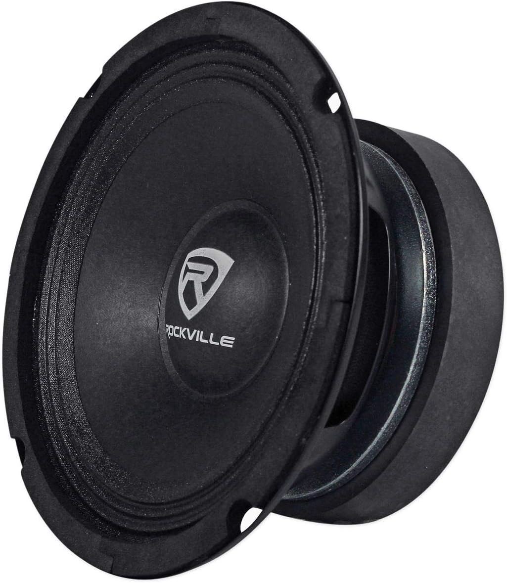Rockville RM64PRO 6.5" 200W Peak/100W RMS (per Speaker) 800W Total 4-Ohm SPL Midbass Midrange Car Speakers, Kevlar Reinforced Cone, 90oz Magnet, 103dB Sensitivity, 85Hz-7kHz, 4-Piece