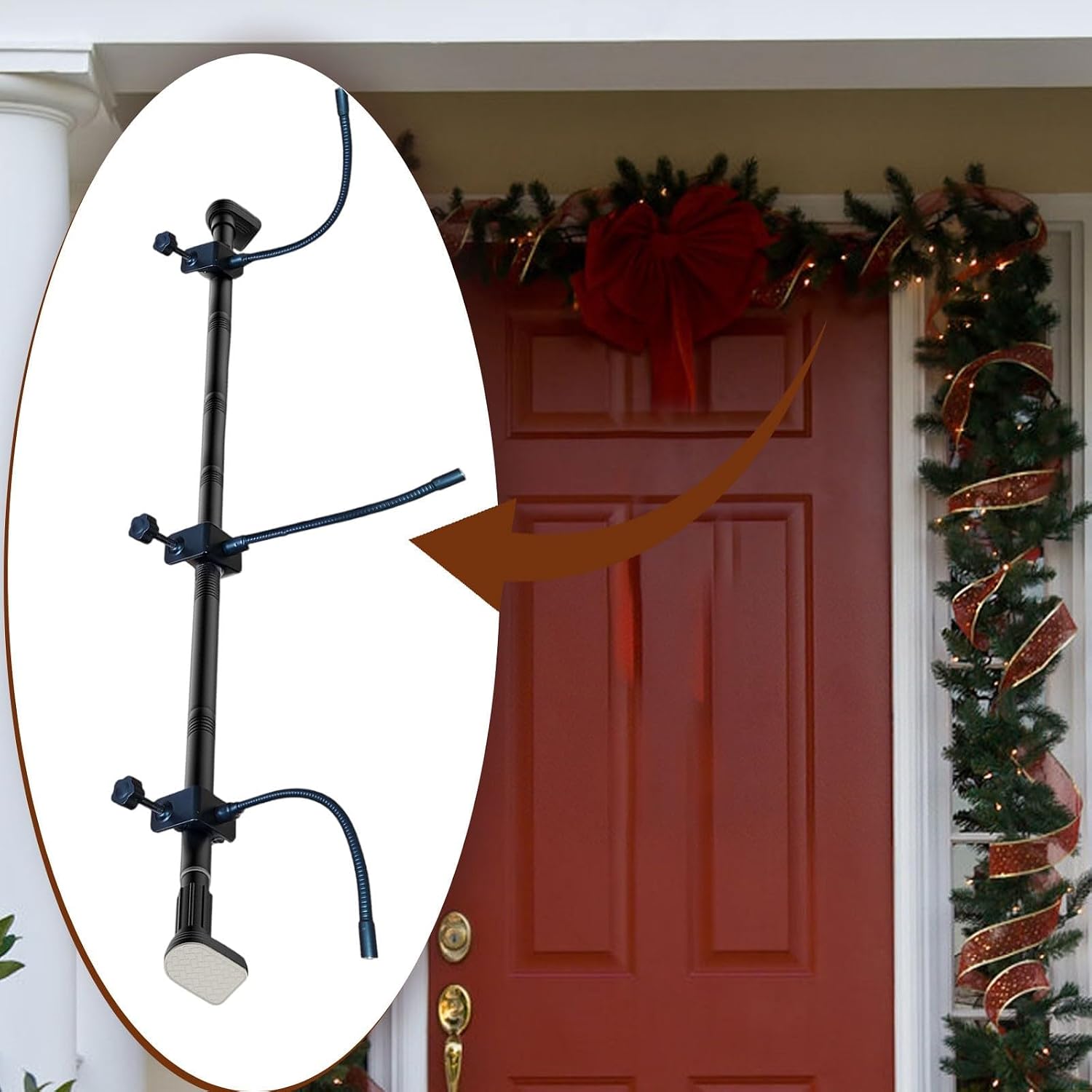 Door Decoration Hanger | Fits Door Widths 32-81 Inches Heavy-Duty Holder for Christmas & Halloween Wreath Lights No Screws, Drilling, or Glue Required Damage-Free Installation (32"-67")