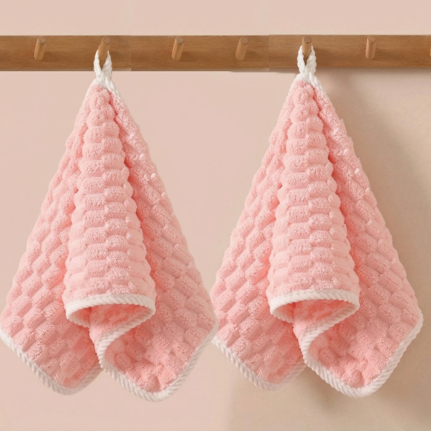 LINEAR Microfiber Hand Towels/Small Size Towel/Face Towel/Towel for Men, Women & Babies/Ultra Soft, Absorbent & Quick Dry Towels for Gym, Travel 300 GSM (Pink)