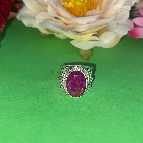 Miniatura 2 de Genuine Oval Gemstone Unique Bohemian Band Ring For Women, Solid 925 Sterling Silver Boho Statement Handmade Ring, Beautiful Christmas Gifts For Her