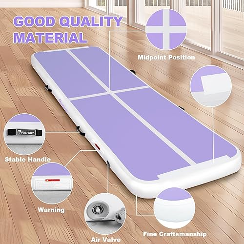 Miniatura 52 de FBSPORT - Colchonetas inflables de entrenamiento de 4 u 8 pulgadas de grosor, pistas de gimnasia para uso en el hogar, animadoras, yoga