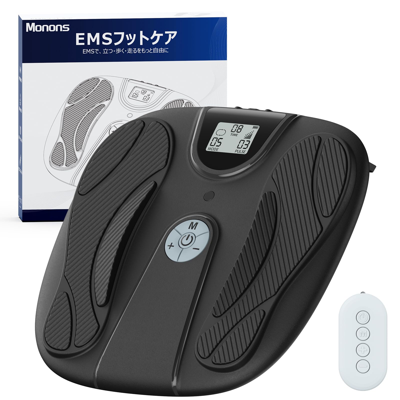 モノンズ　EMS フットケア 足裏 マシーン【10種類モード×50段階強度】 Amazon | Monons[モノンズ] EMS フットケア マシーン 足裏 10種類