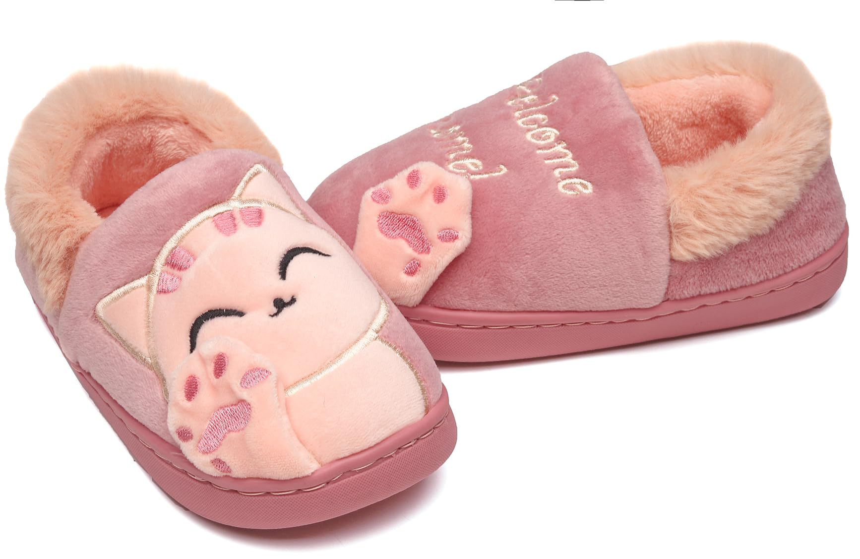Vunavueya Pantofole per Unisex - Bambini e Adulto Ragazze Inverno Pantofole Scarpe Ragazzi Ciabatte Chiuse Donna Uomo Caldo Peluche Pantofola a Casa