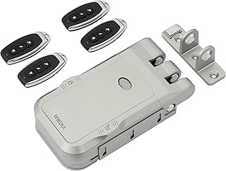 ARREGUI CI30P Unsichtbares Türschloss mit 4 Fernbedienungen | Schlüsselloses Zusatzschloss für Türen | Elektronisches Sicherheitsschloss | Türriegelschloss | Fernbedienungsschoss | Silber