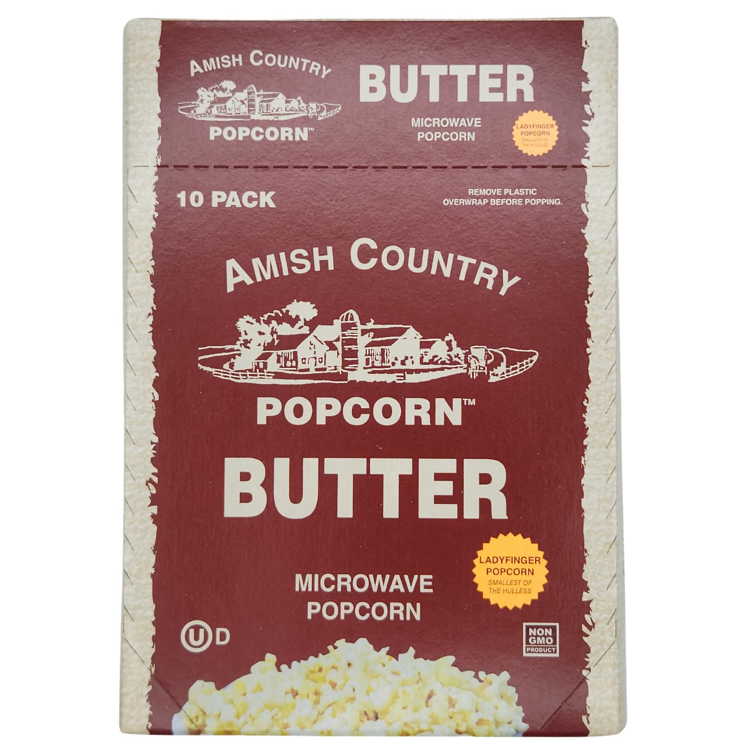 Sponsored Ad - Old Fashioned Microwave Popcorn | 10 Bags Ladyfinger Butter | Non-GMO, Gluten Free, Microwaveable and Kosher (10 Bags)