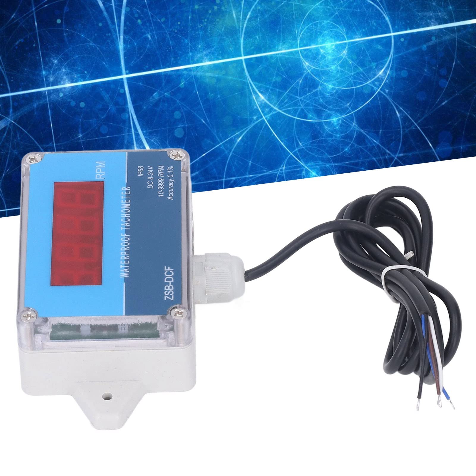 Tachymètre, Capteur Hall 10-9999 Tr/min Compteur de Vitesse du Moteur Affichage Numérique LED Rouge DC 8V-24V 4 Chiffres pour Appareils
