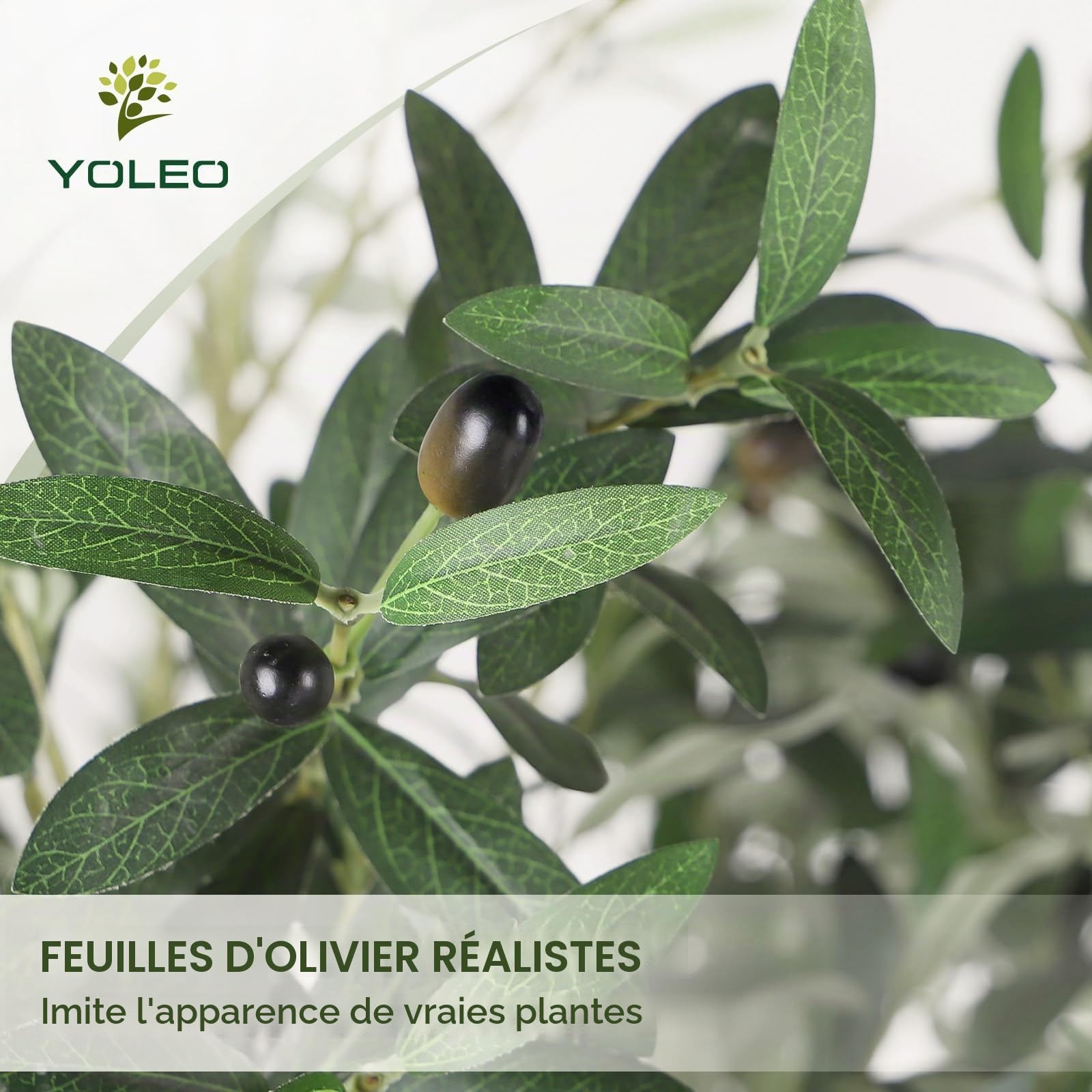 YOLEO Olivier Artificiel 210 cm Plante Artificielle Plantes Artificielles Grandes Olivier Artificiel Arbre Artificiel comme Vrai pour Salon Chambre à Coucher Bureau Décoration