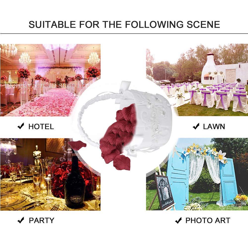 Blumenmädchen Korb Ruspela - Weißer Blumenkorb Mit Spitze Für Hochzeiten