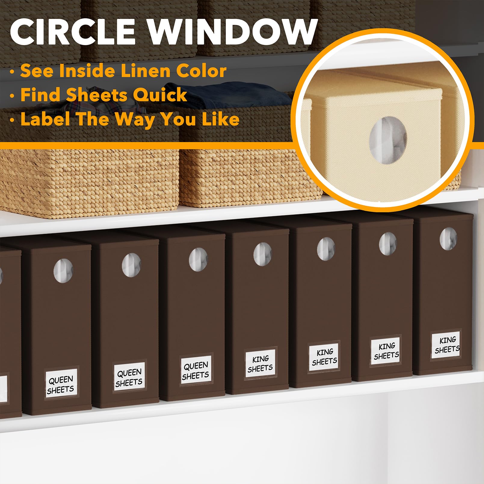 1 set da 4 pezzi organizer per biancheria da letto con finestra, sacca