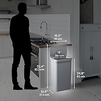 Vista 6 de iTouchless Prime - Cubo de basura con sensor de 13.2 galones, delgado y ahorra espacio, construcción duradera a prueba de abolladuras, contenedor