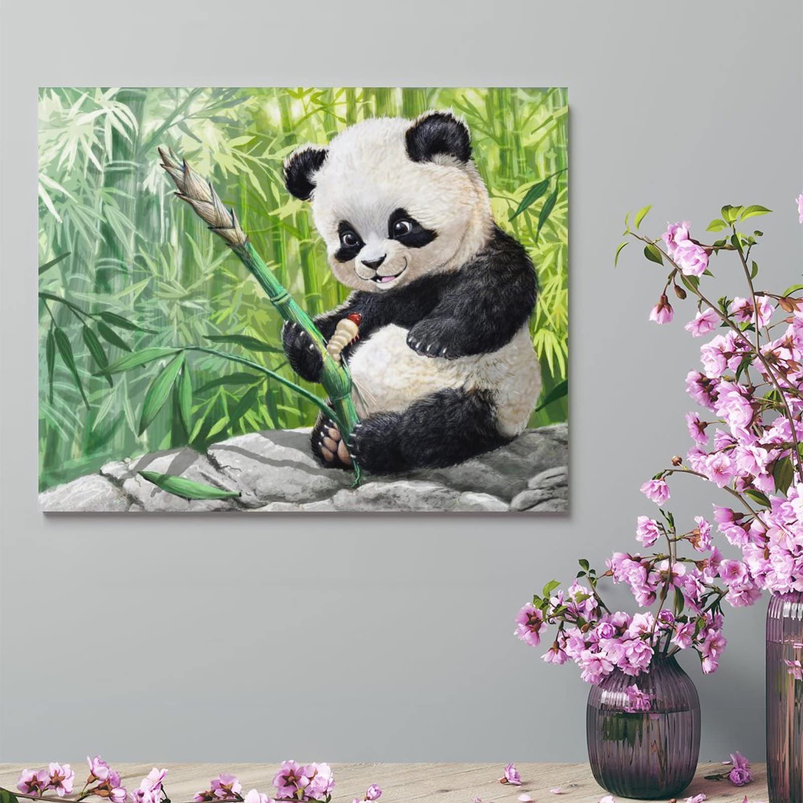 Amazon.co.jp: 絵画 竹を食べるパンダインテリア 絵画 セイコー 描き方