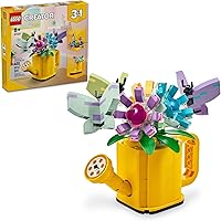 LEGO Creator 3-in-1 Flowers in Watering Can Set 31149 - 420 Pc Nature Toy for Kids 8+, Builds Rain Boots or Birds, Creative Gift