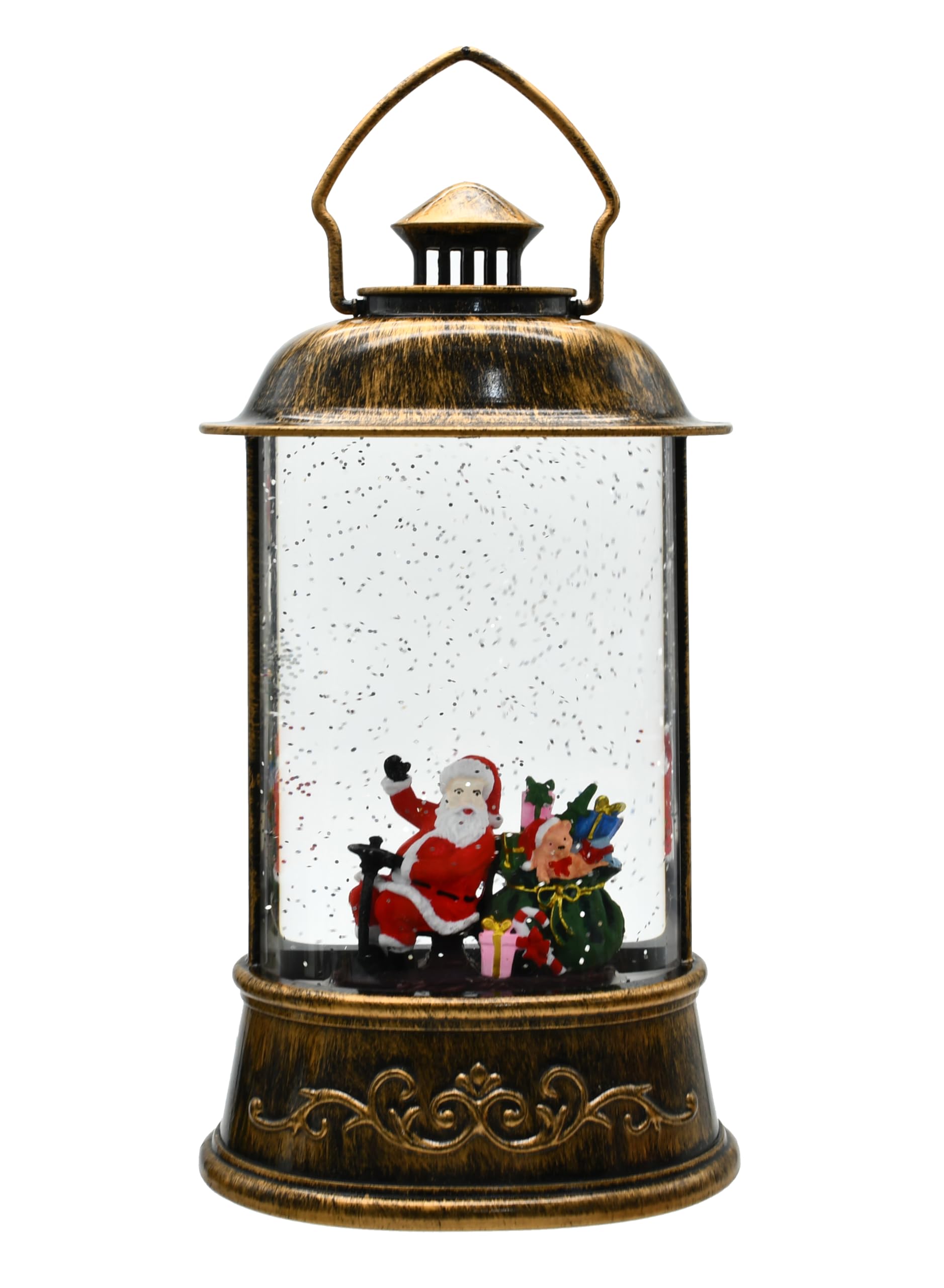 Linterna de globo de nieve de Navidad con música, Papá Noel iluminado