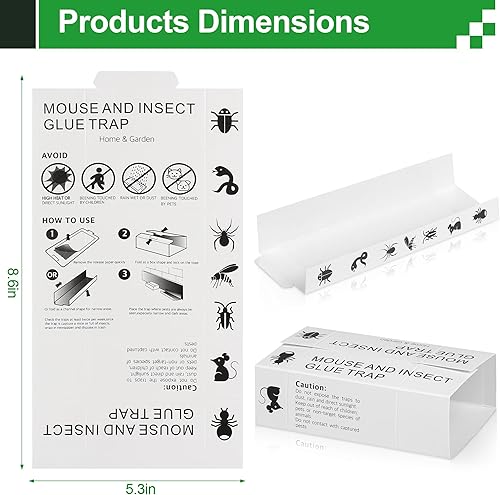 Miniatura 3 de 36 paquetes de trampas adhesivas para ratones e insectos para el hogar - Trampas de pegamento para ratones, cucarachas, hormigas, serpientes, ratas