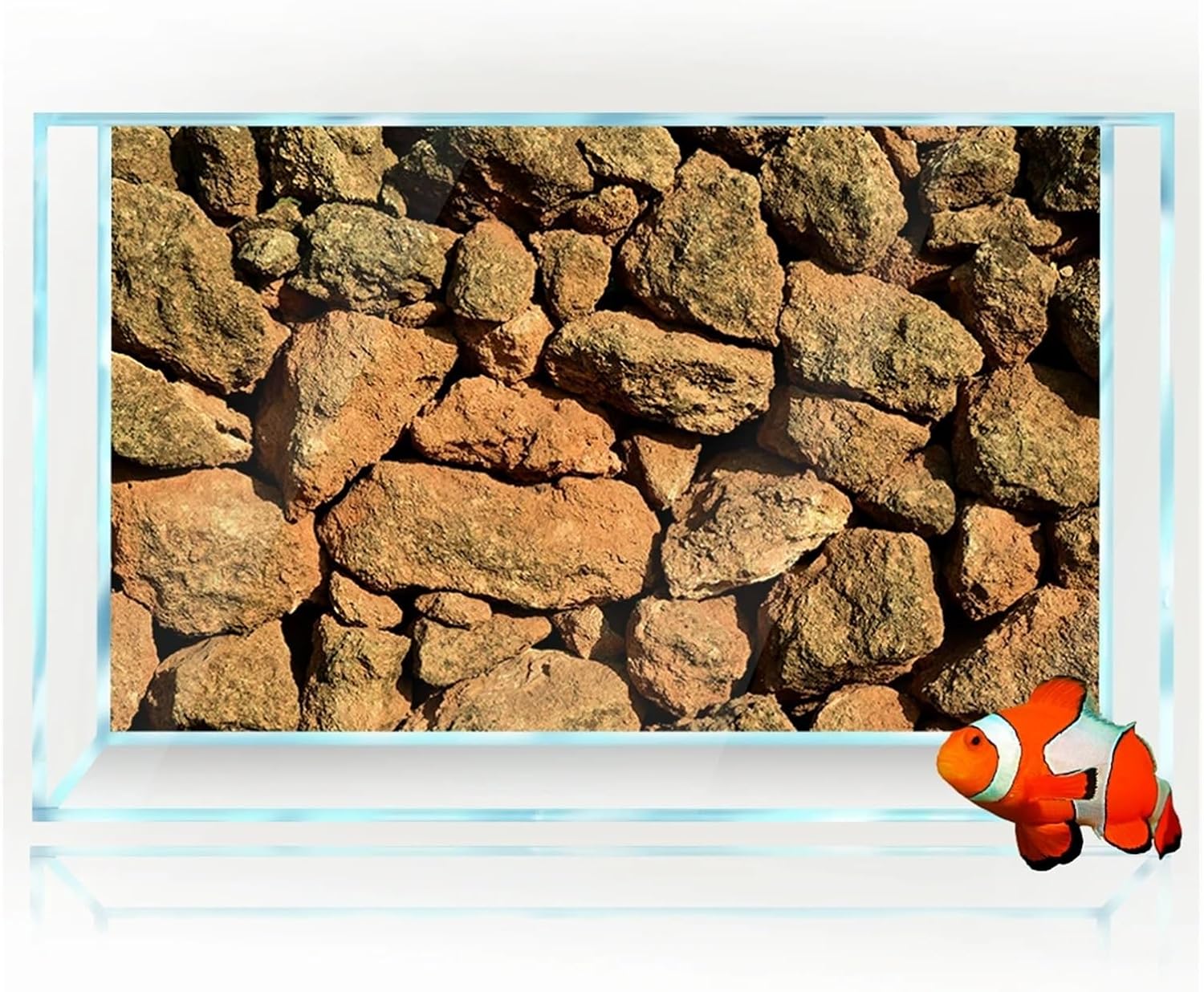 Aquarium Background Sticker Decoration for Fish Tanks, Stone Wall 3D Poster Self-Adhesive Waterproof(50x100cm 20x39in)