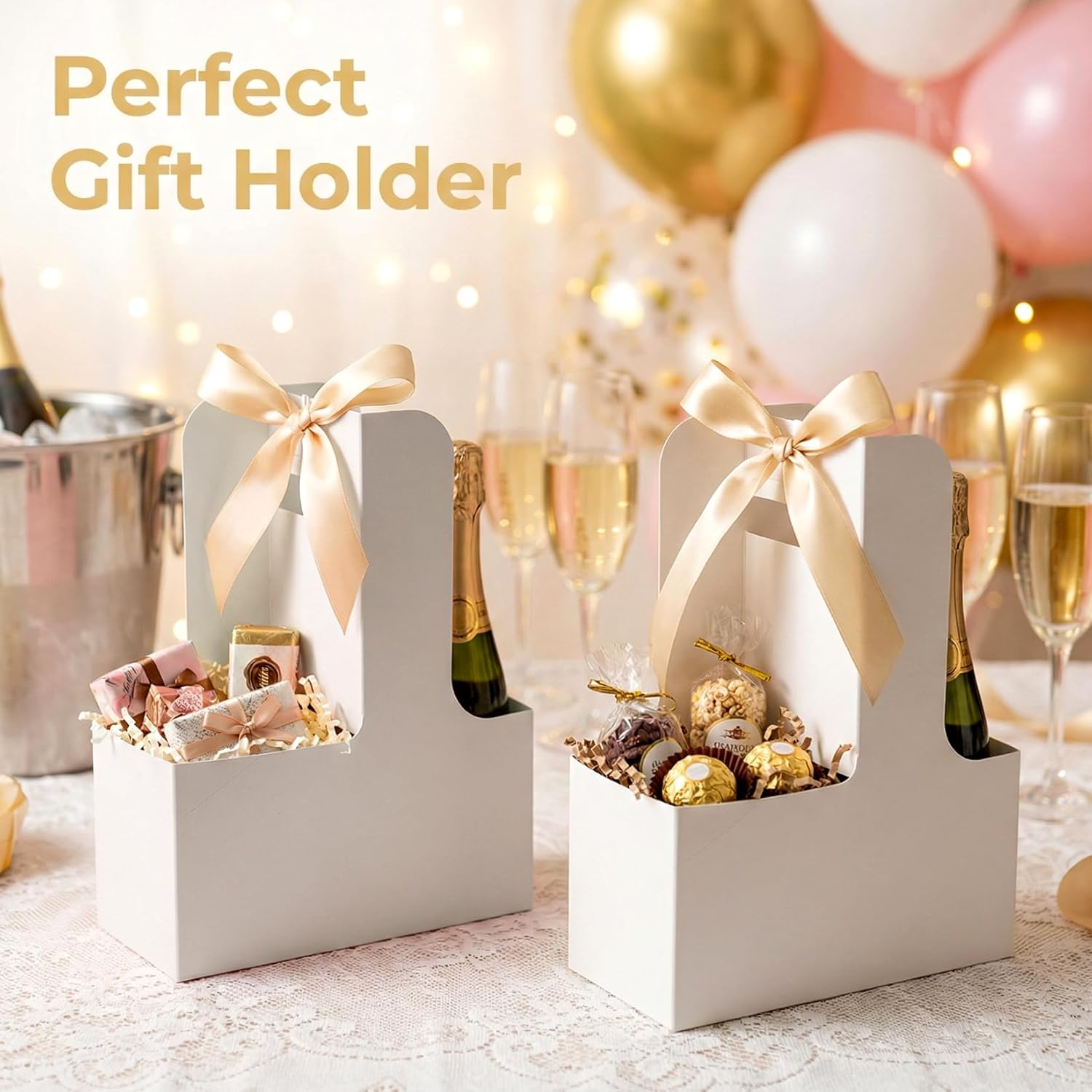 MAQIHAN 2 Cup Drink Carrier with Handle - 12Pcs Disposable Paper Cardboard Coffee Cup Holder Portable Drink Caddy Cup Carriers to go Cup Holder Food Delivery Accessories for Hot/Cold Drinks (White) - Image 7