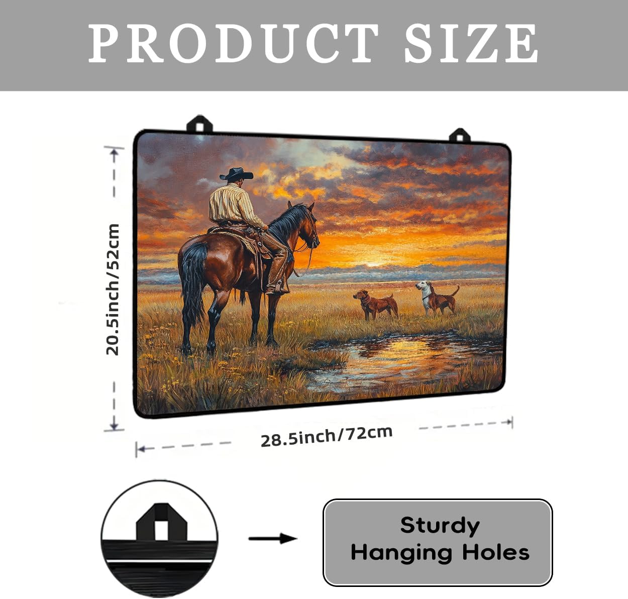 Multi-Design Silicone Stove Cover for Glass/Electric Stoves - Western Cowboy Design Heat-Resistant Protector Mat,Rustic Southwest Stove Top Covers for Gas Burners,Non-Slip Drying Rack28 x20