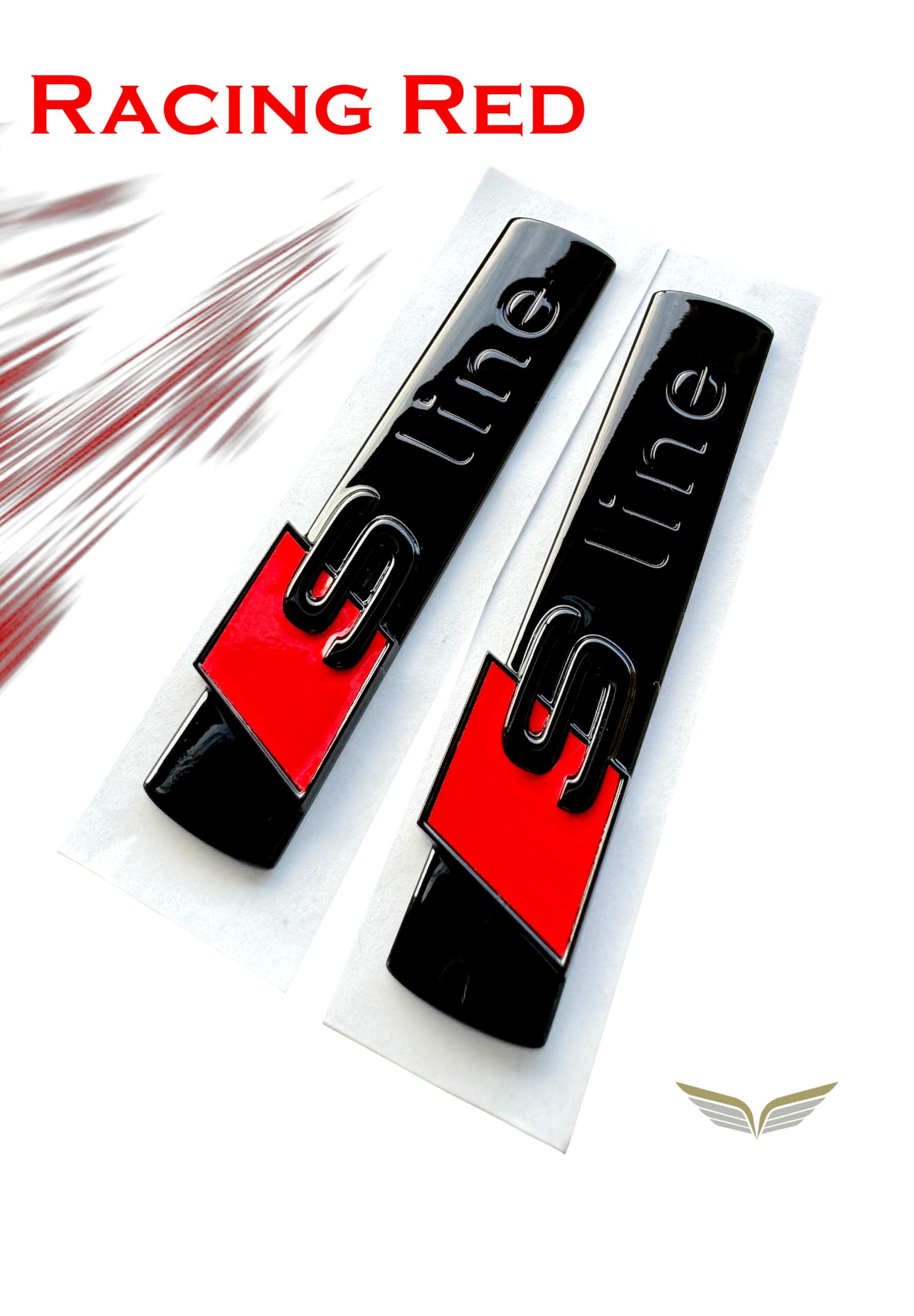 Emblema originale Audi S-Line in nero lucido 8N0 853 601 A (Rosso)