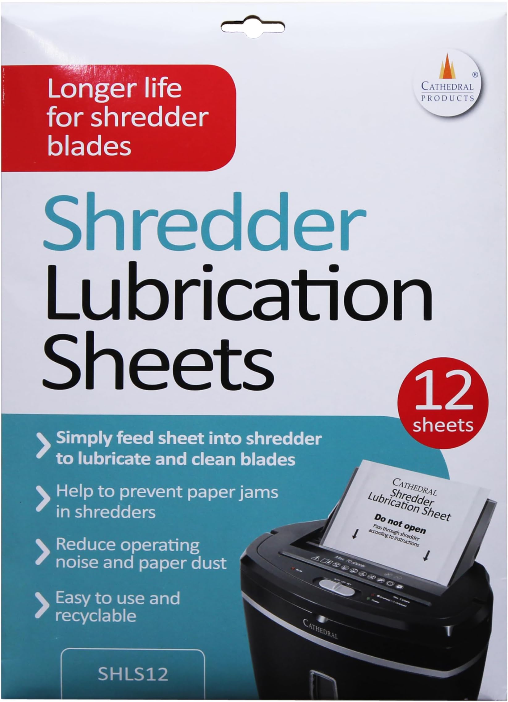 Cathedral Products Pack of 12 Shredder Lubrication Sheets - Great alternative to messy oil