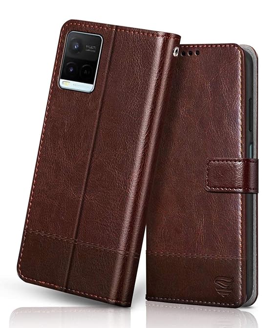 FLIPPED Vegan Leather Flip Case Back Cover for Vivo Y21 Y21s Y21G