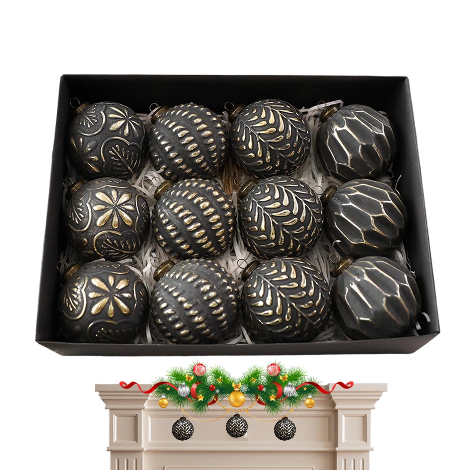 Bolas de Navidad Juego de 12 Colgantes Vintage de Invierno