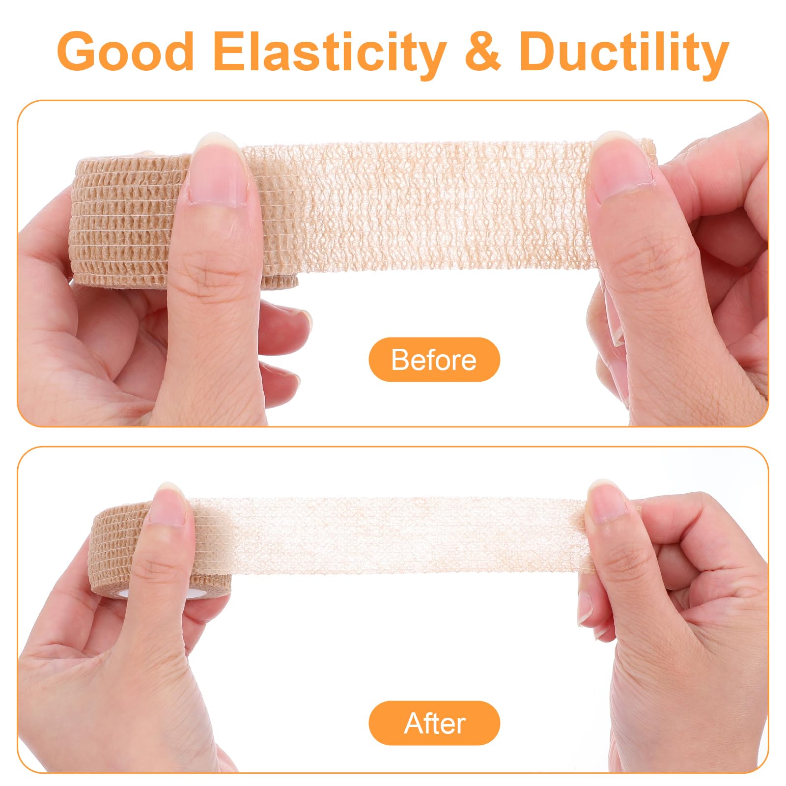 8 Rolls 1 inch Big Toe Protectors Bandage, Self Adhesive Toe Covers Guards for Men Women Runners Pain Relief Broken Little Toenail Tape for Thumb Finger Wrist Ankle Vet Wrap (Skin Color) — Amazon image 3