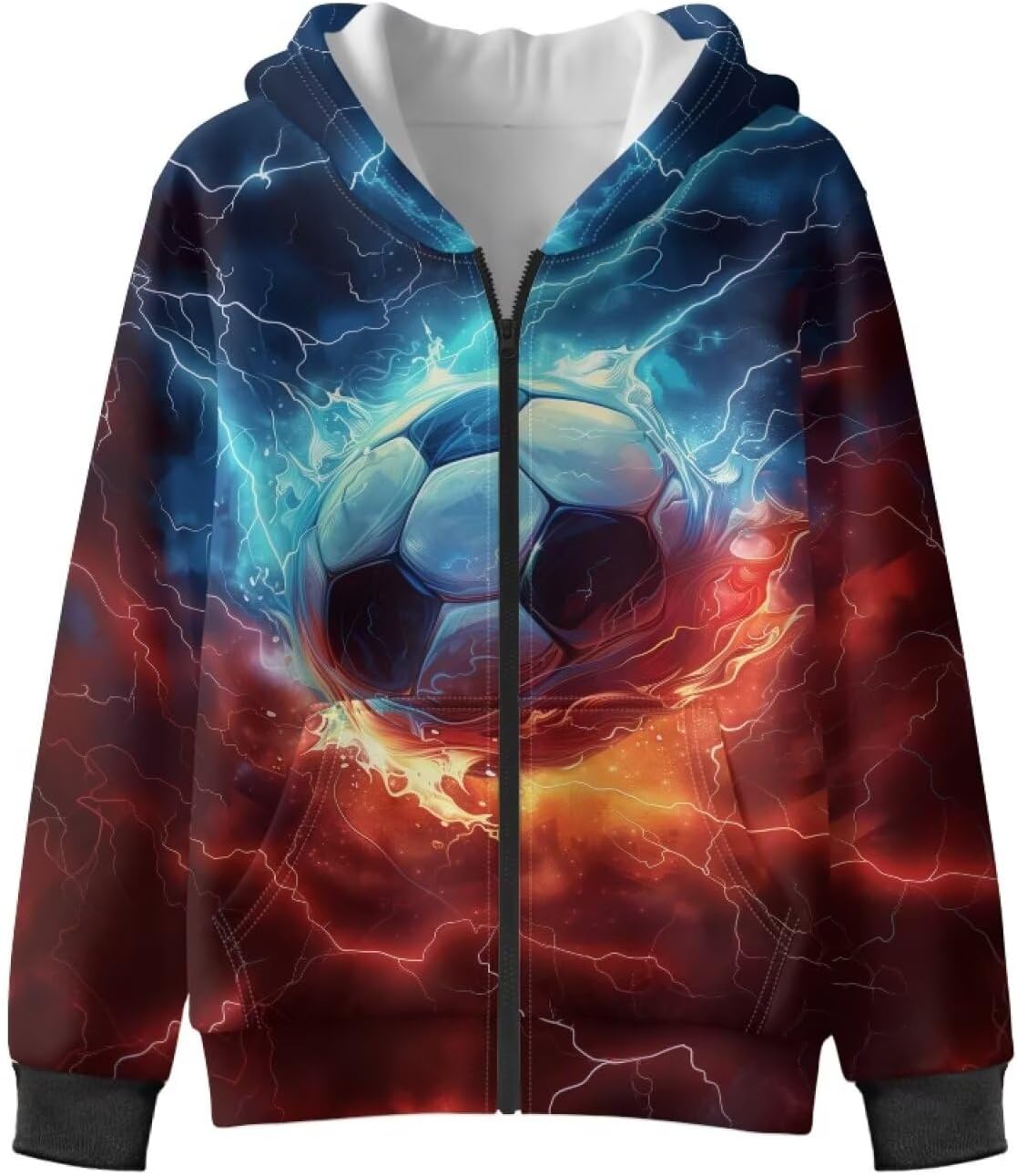 Kids Zip Up Hoodie Boys Girls Oversized Sweatshirt Lightweight Athletic Hoodies for 6-16Y