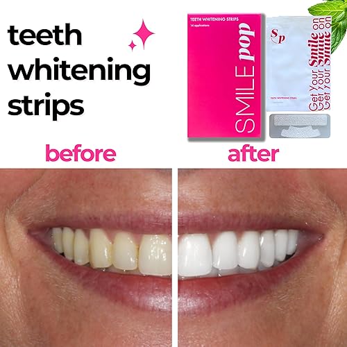 Miniatura 6 de Smile Pop Las tiras blanqueadoras de dientes eliminan las manchas difíciles del café, el té, el vino, el tabaquismo y más esmaltes, blanquean los