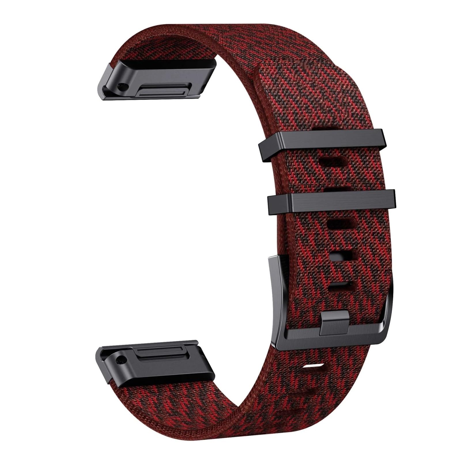 Bracelet Nylon 26mm Quick Fit Jacquard Red haute résistance pour Fenix 7X Pro