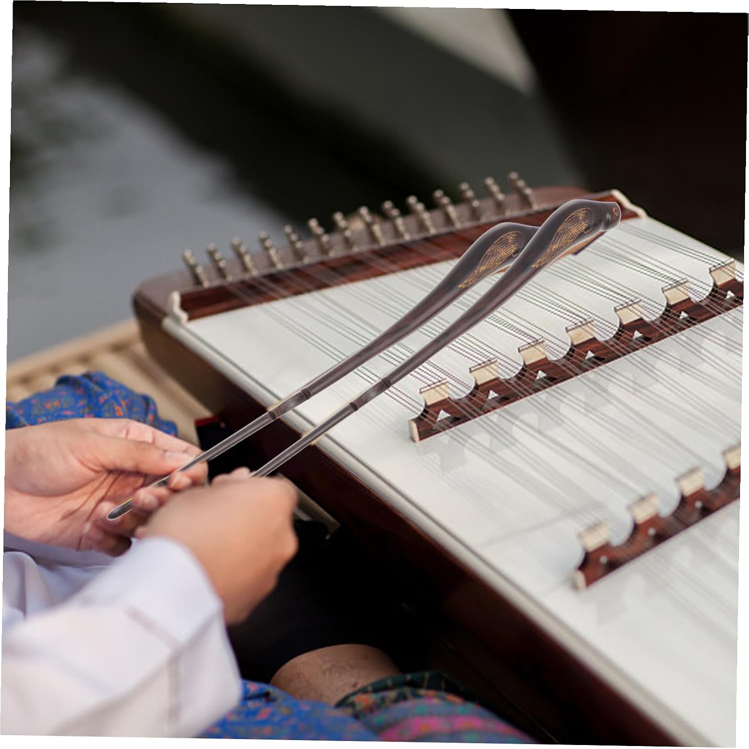 Ebony Dulcimer Practice Hammers with Bucket Bird-shaped Ebony Musical Instrument Parts for Yangqin and Practical Replacement Accessories for Beginners and Professionals