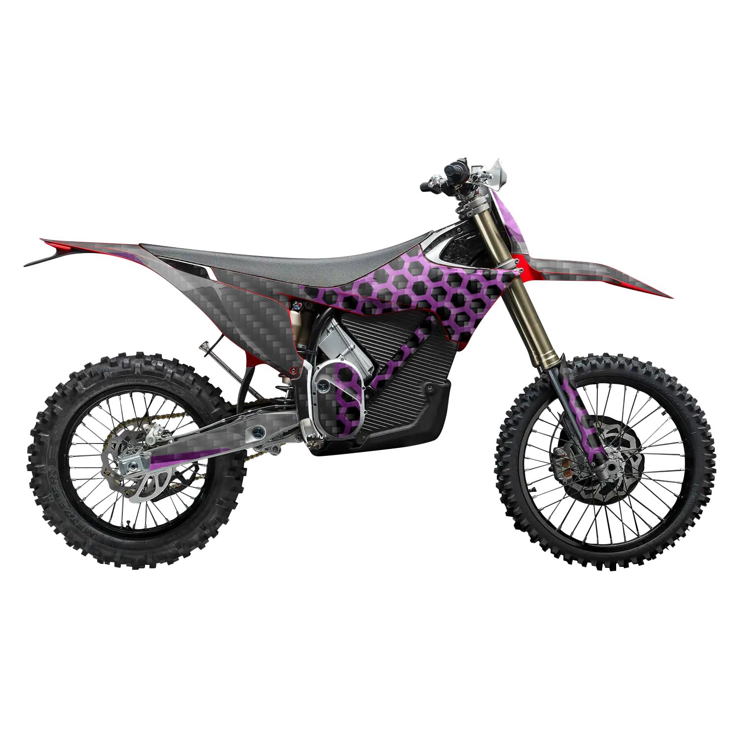 Carbon Fiber Stark Varg MX 2023-2025 Graphics Kit Wrap - Hex Magenta - Varg MX Skin - Premium 3M Vinyl Protective Wrap Decal Cover - Easy to Apply | Crafted in The USA by MightySkins