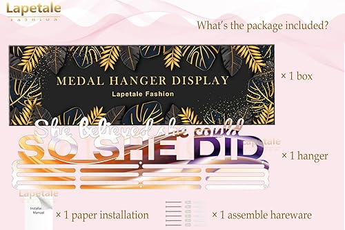 Miniatura 62 de Soporte de medallas deportivas para colgar medallas, estante de pared de 16 pulgadas de largo, premios, cinta, animación, gimnasia, fútbol, softbol