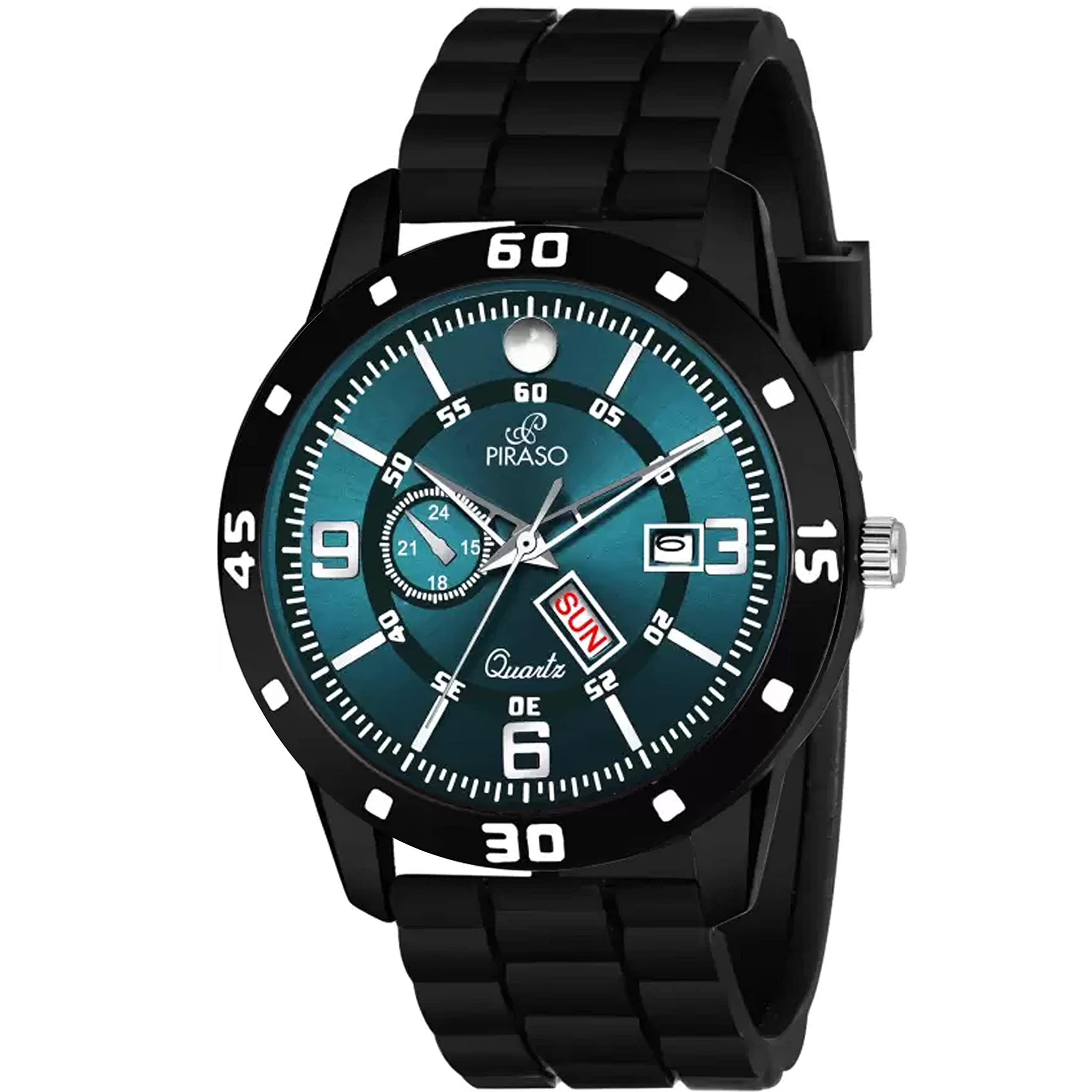PIRASO Analog Day and Date Working Display Blue DIAL & Black MESH Strap Watch for Men & Boys (B0BPC32T2P) Amazon Price History, Amazon Price Tracker