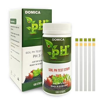 100 Soil pH Test Strips pH 3-9 Soil Testing Paper, Mud pH Tester for Garden Lawn Grass Flower Vegetable Compost Indoor and Outdoor Plants