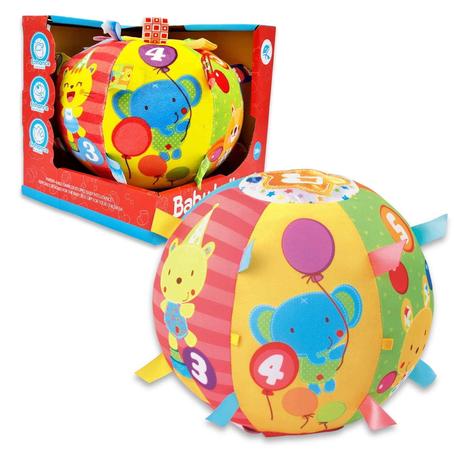 Fitto Roll & Discover Baby Play Ball - Interactive and Educational Sensory Toy For Babies and Toddlers