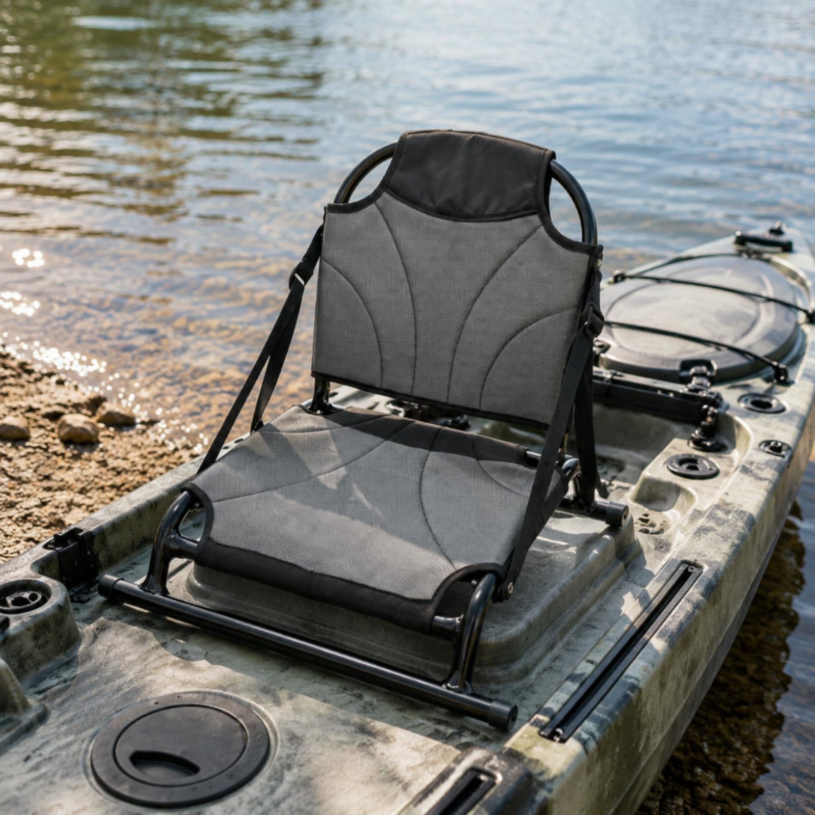 Asiento Kayak con Aluminio Ligero Asiento con Aleación Aluminio Ergonómico Paddle, Pesca en Agua, Gris