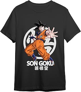 | Dragon Ball Z Camiseta Hombre | Artículo Licenciado Oficial | Goku | Negro | S, M, L, XL, XXL