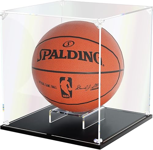 Miniatura 7 de KOLIPI Vitrina de fútbol con respaldo y base de espejo, vitrina acrílica para fútbol americano de tamaño completo (12 x 8 x 8 pulgadas, 11.8 x 7.9 x