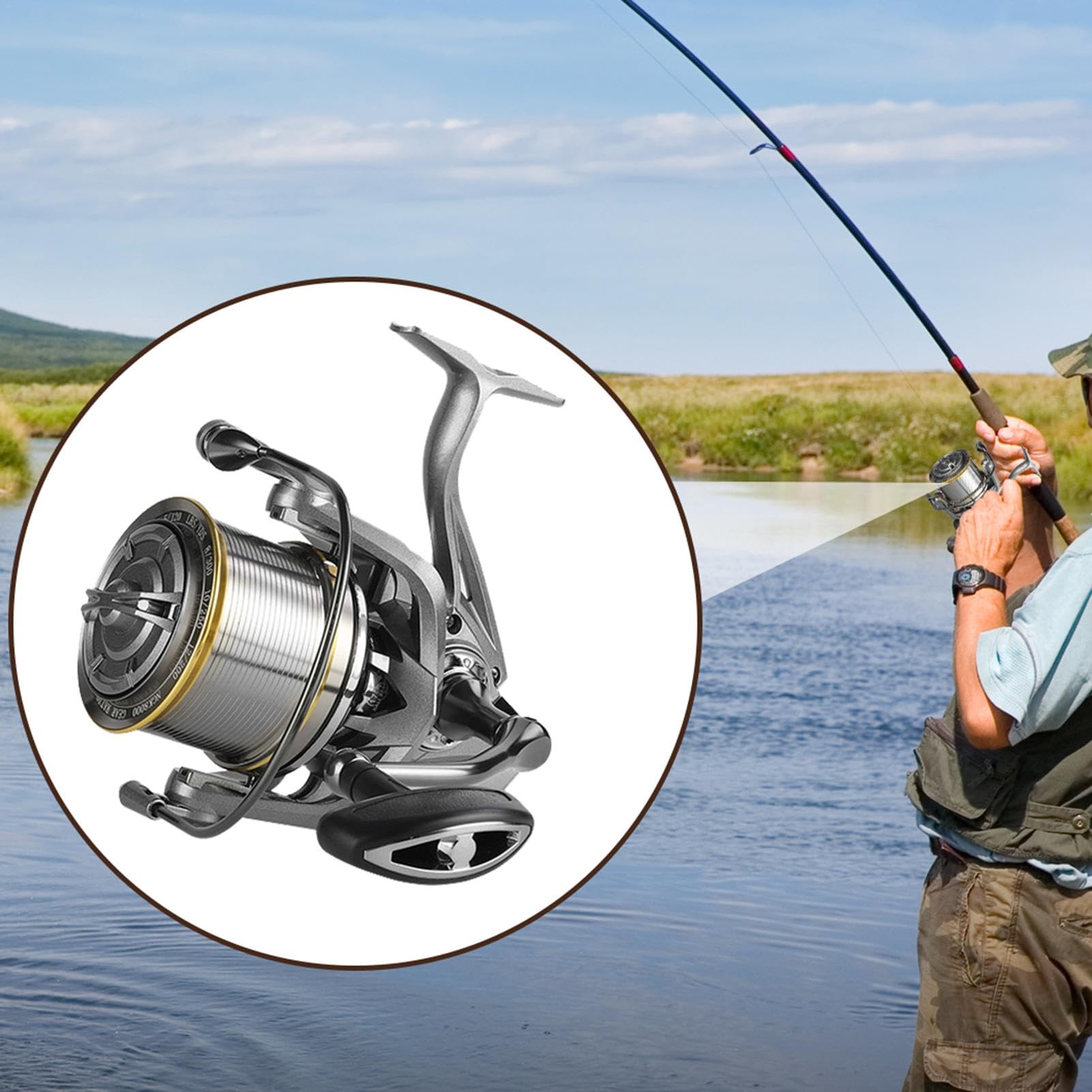 Ruota da pesca, Mulinelli da pesca sul ghiaccio,Ruota per colata a lunga distanza da pesca in acciaio inossidabile con rapporto di trasmissione 4.8: 1 | Roba da pesca 17 + 1BB per uomo, mulinelli da p