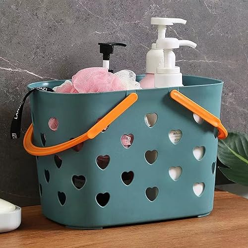 Miniatura 6 de Anyoifax Cesta portátil de almacenamiento de plástico con asa para ducha, organizador de caja para baño, despensa, cocina, dormitorio universitario