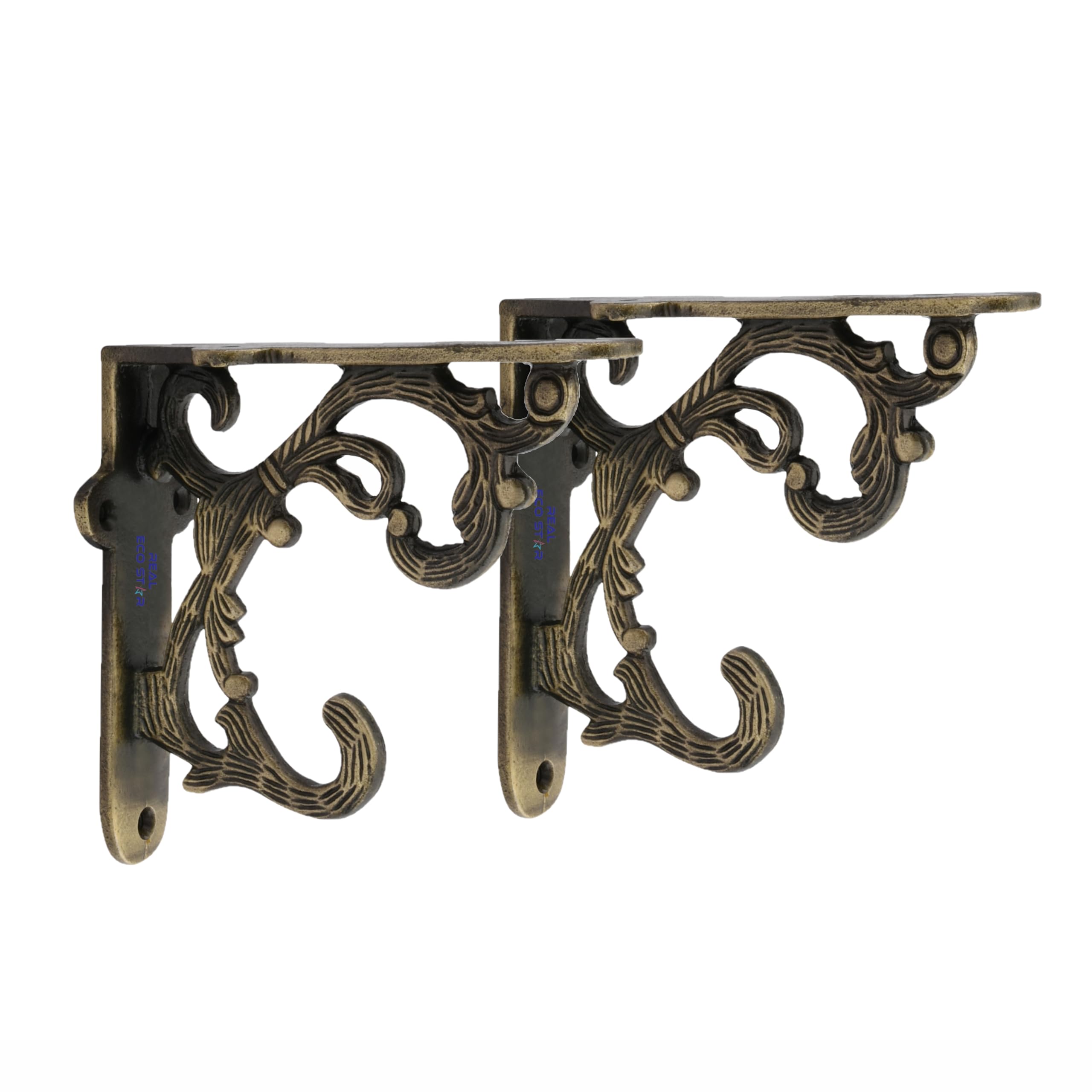 Metal Wall Hook Hanging Plant Bracket | Decorative Straight Plant Hanger for Pots Bird Feeders, Planters, Lanterns, Cotton, Wind Chimes Indoor and Outdoor Hanger (Pack of 2, Small Antique 30)-image-9