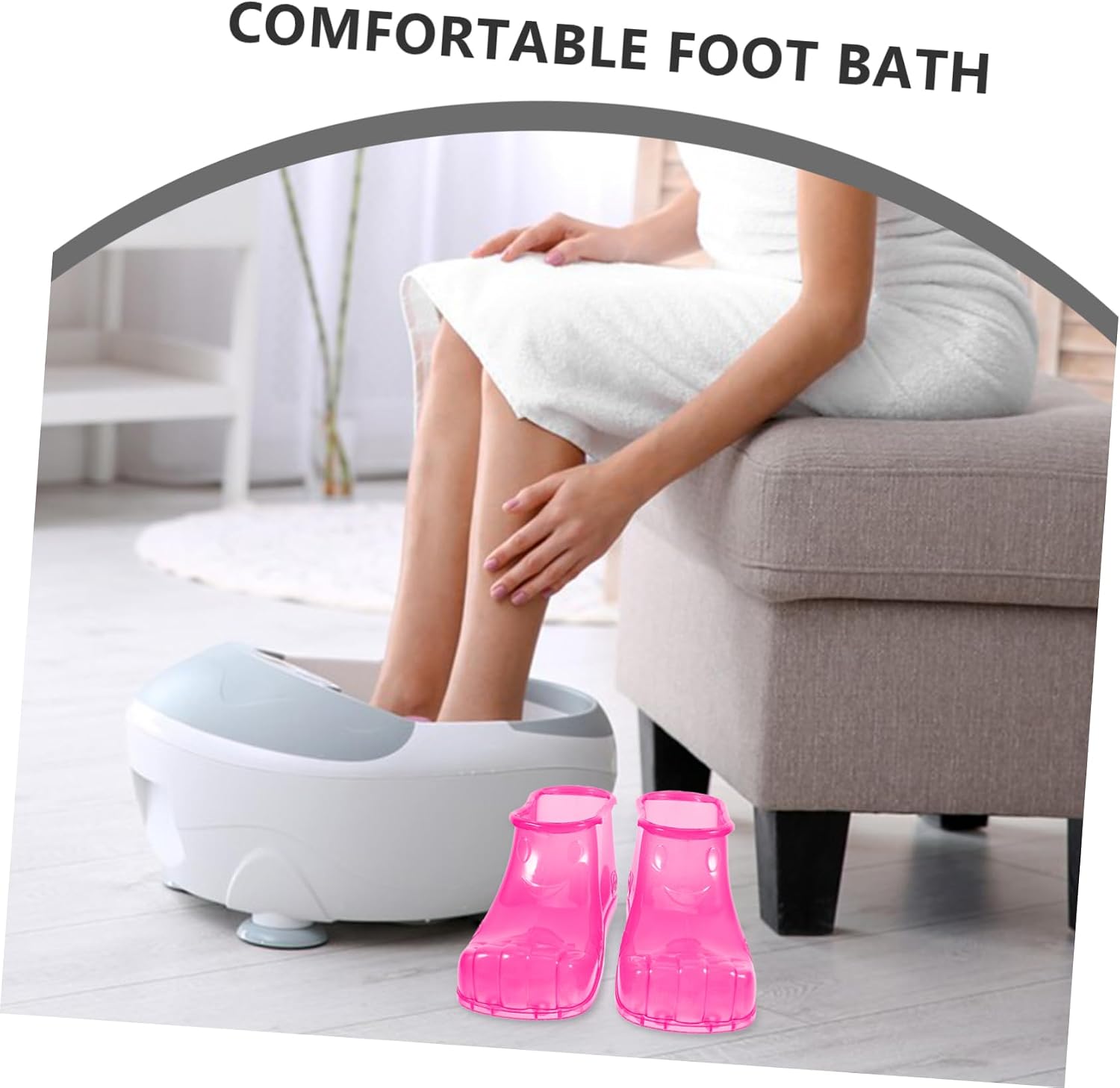 High-Top Foot Soaker Shoes for Foot Bath Spa Bucket and Carry Handle for Home Relaxation and Pampering