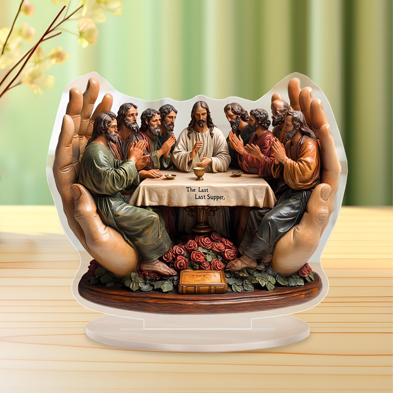Nishiyuenyi Acrylic Table Decoration Table Decor The Last Supper Tabletop Centerpiece Ideal Gift Plaque Decorative Sign Desktop Ornament