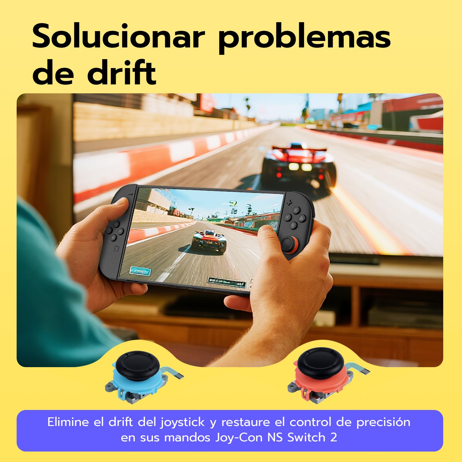 Wigearss Joystick Analógico 3D de Repuesto [2 Piezas] y Kit de Herramientas de Reparación para Mandos Joy-Con de Nintendo Switch 2