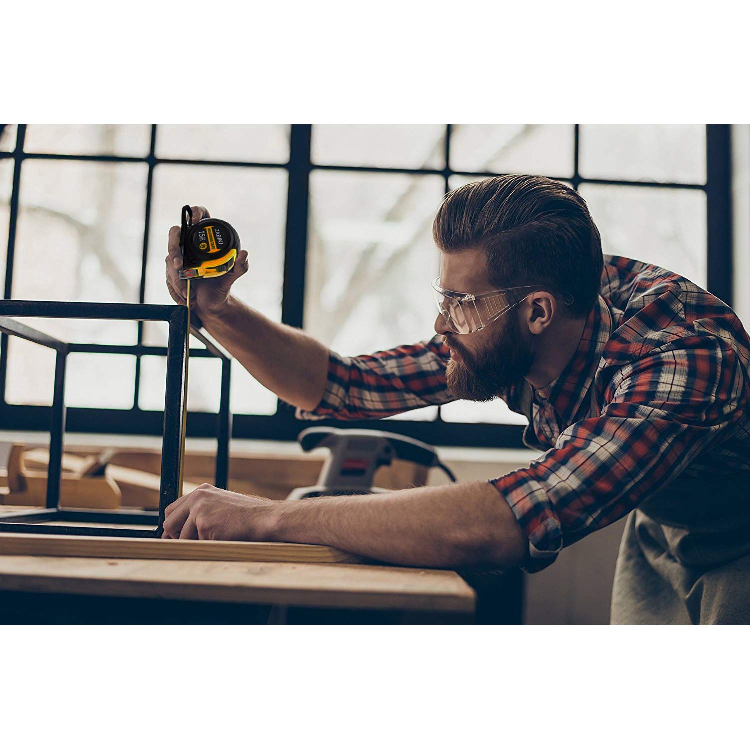 Measuring Tape Measure, 25 Ft Easy to Read Decimal Retractable Dual Side Ruler with Metric and Inches, for Surveyors, Engineers and Electricians, with Magnetic Tip and Rubber Protective Casing